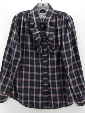 VTG Rockmount Ranch Wear Top 36 Western Pearl Snap Shirt 80s Ruffled